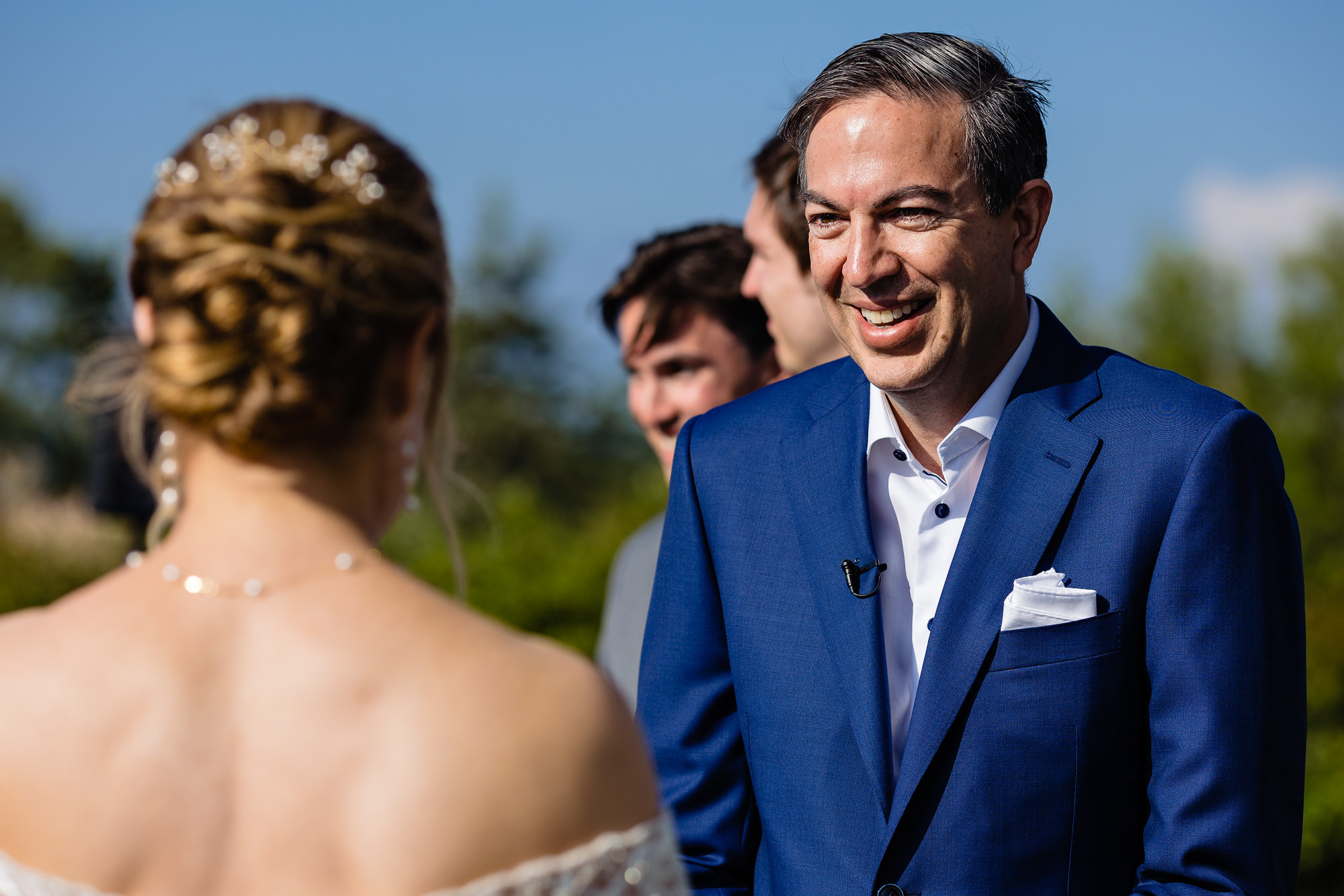 A wedding ceremony at a private estate in Maine