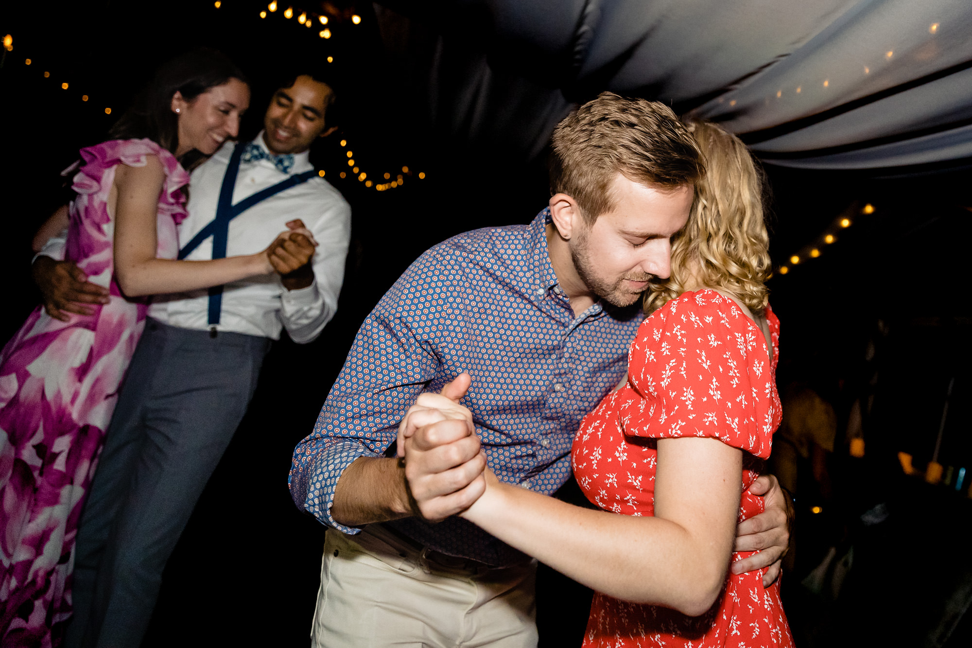 A barn wedding reception on Swan's Island, Maine