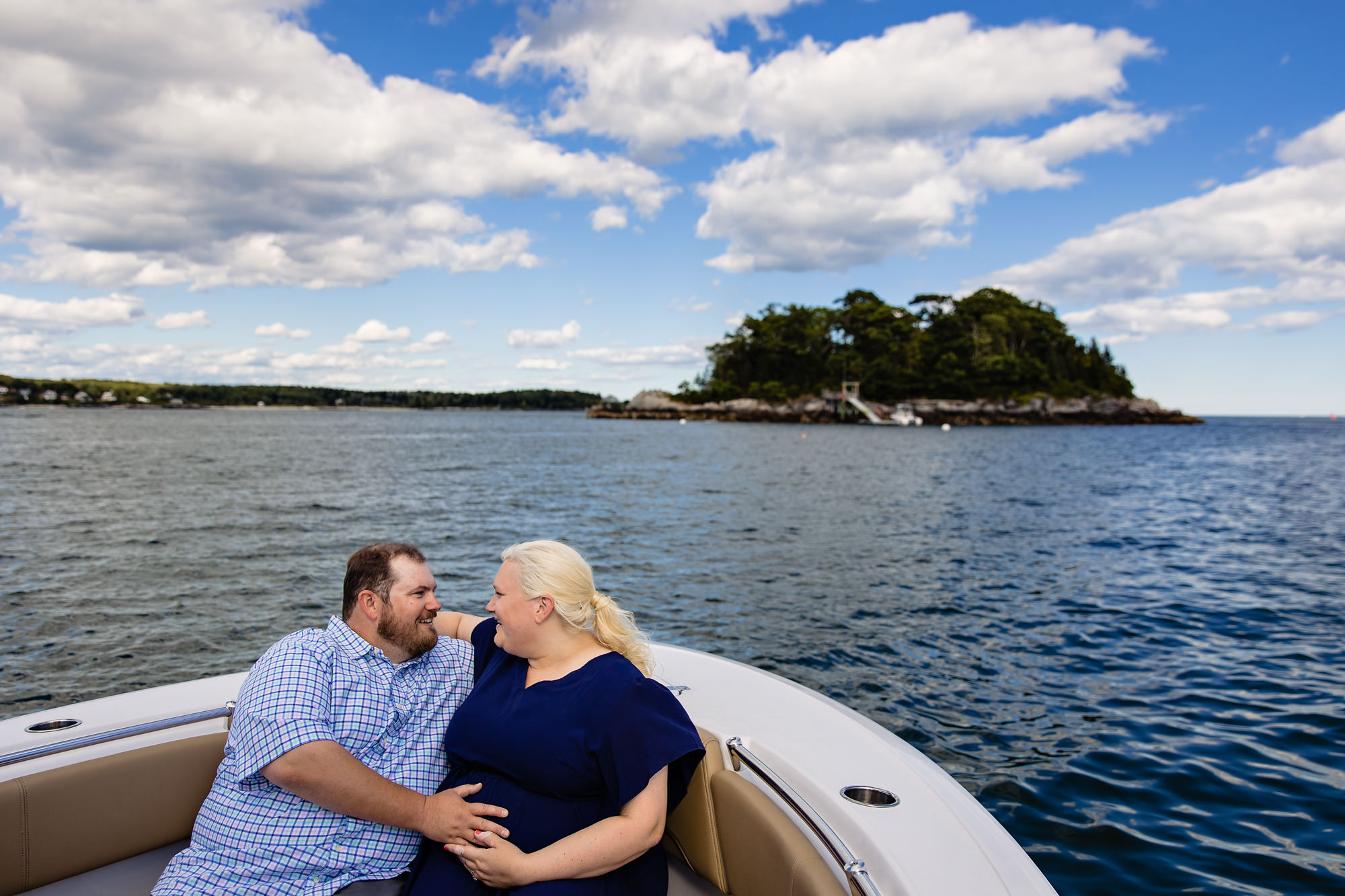 Maternity portraits taken on the coast of Portland, Maine