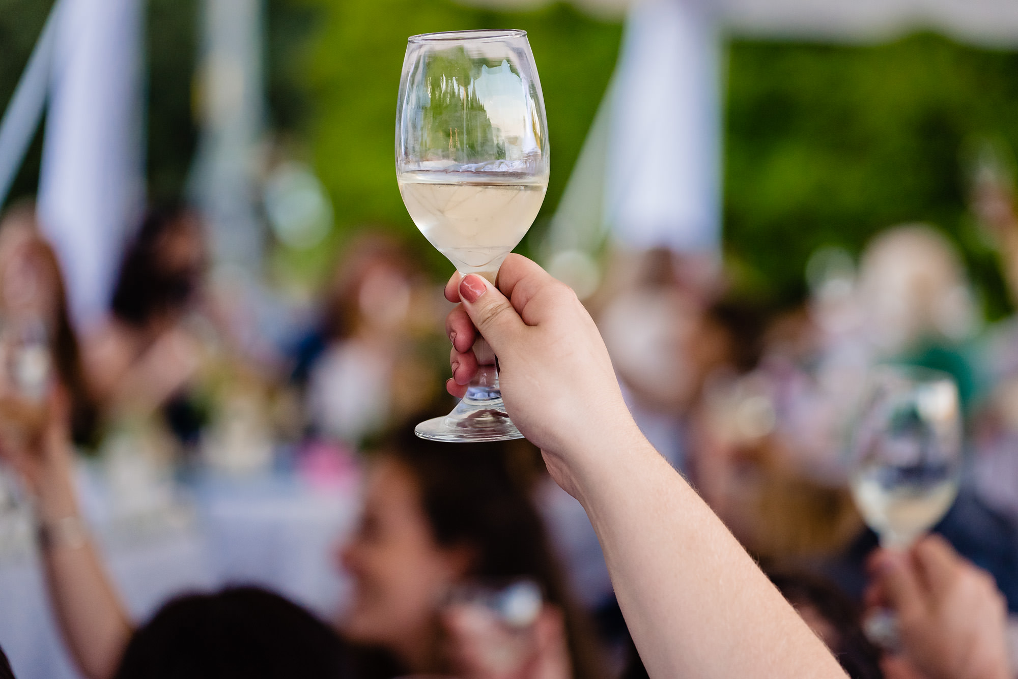 Emotional wedding toasts at a wedding on Swan's Island, Maine