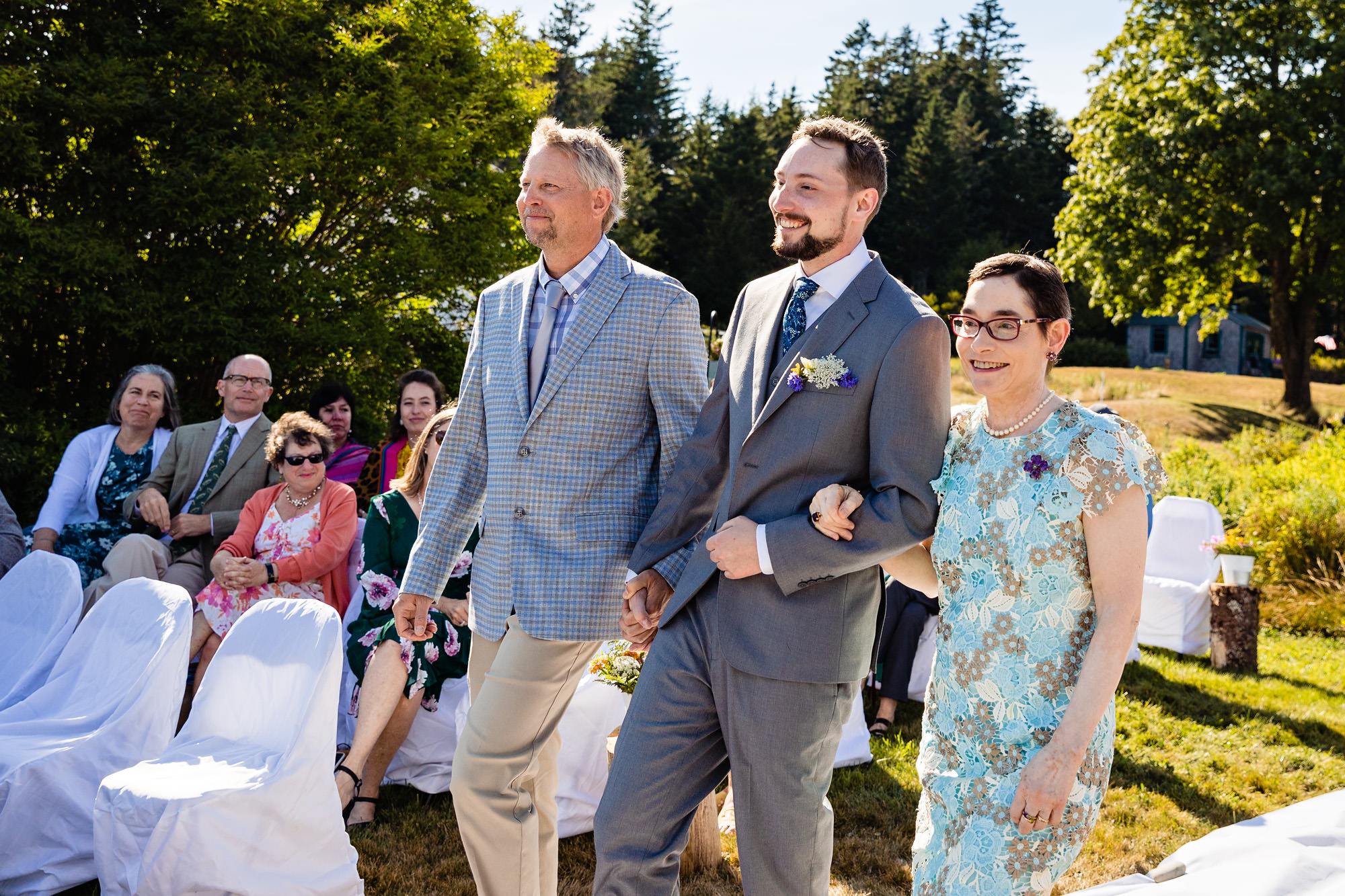 A beautiful wedding ceremony at a private residence on Swans Island, Maine