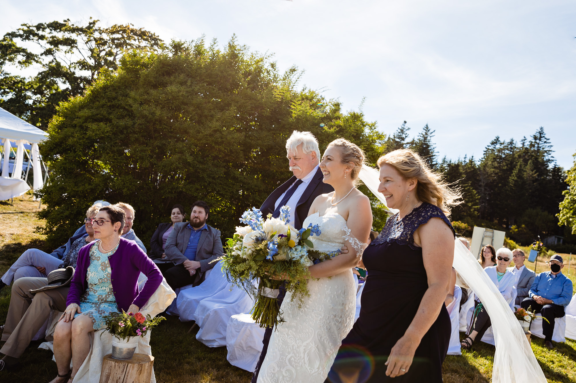 A beautiful wedding ceremony at a private residence on Swans Island, Maine