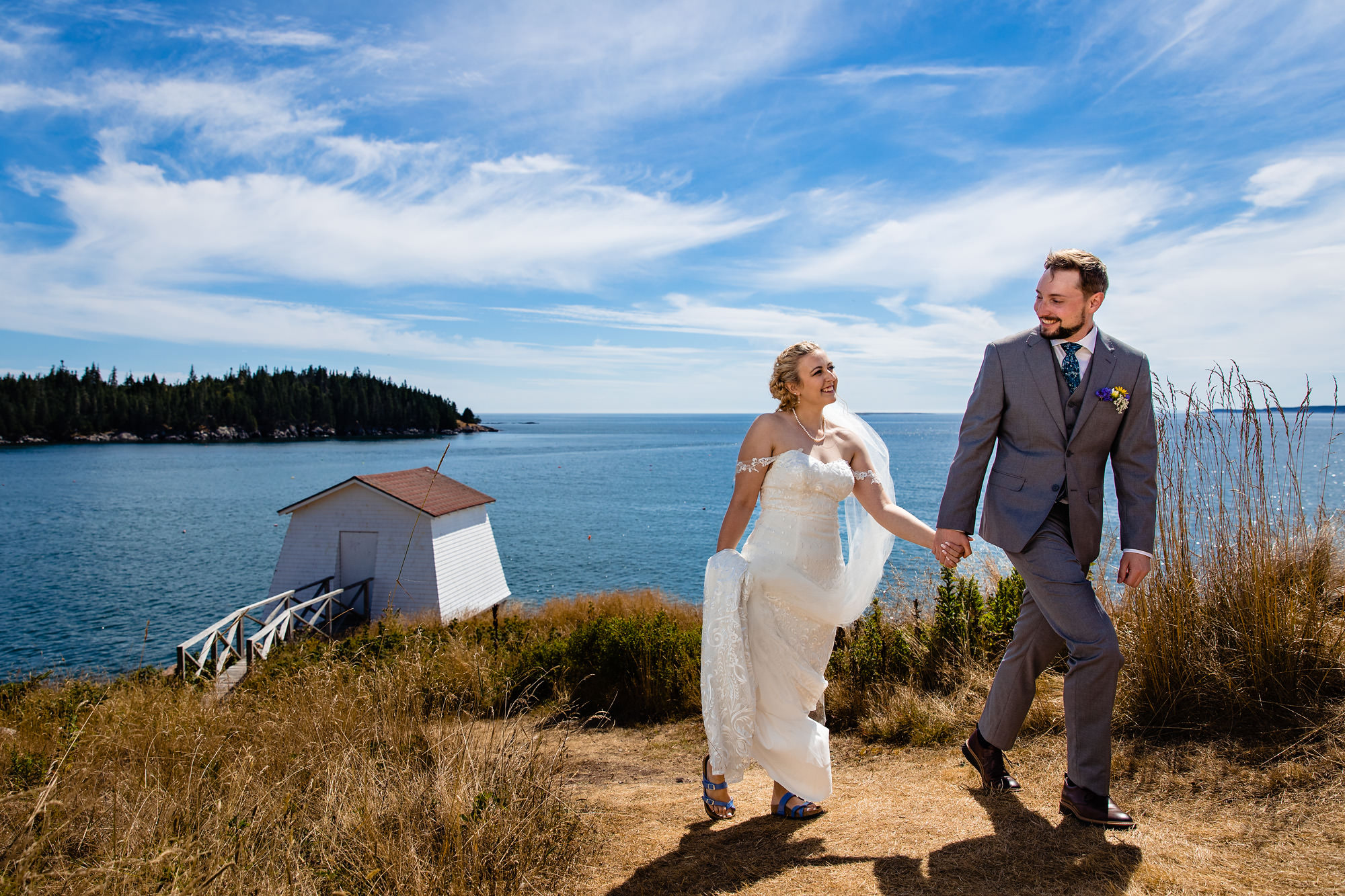 A Swan's Island wedding portrait