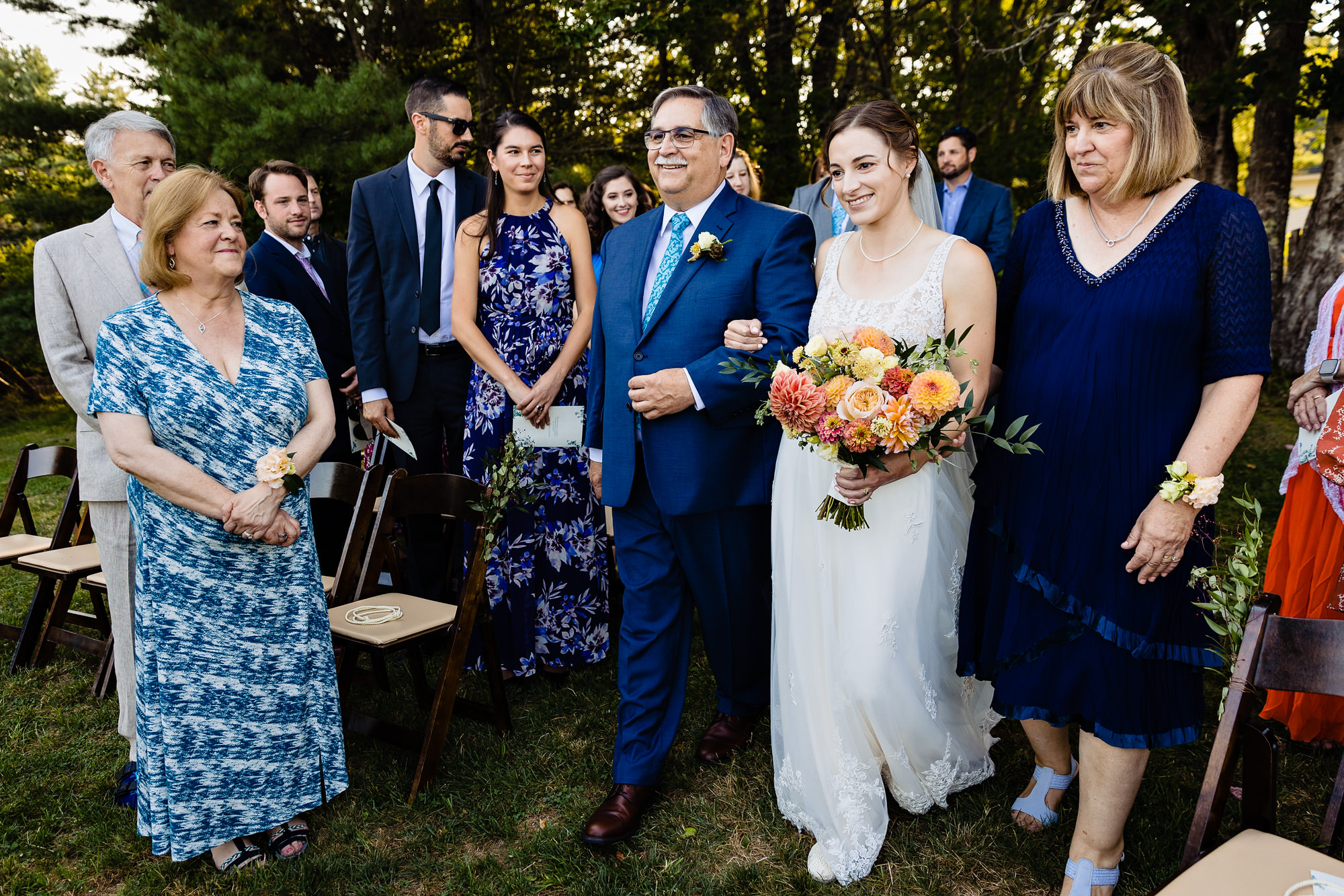 A wedding ceremony at Grey Havens Inn in Georgetown Maine