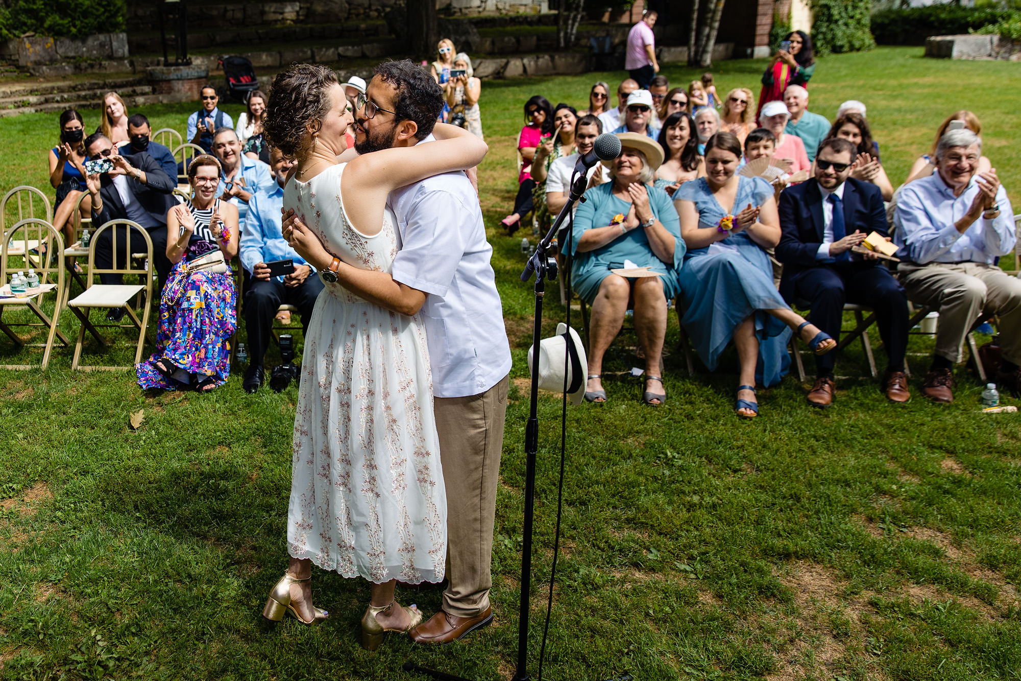 A wedding ceremony at the Camden Amphitheater in Maine