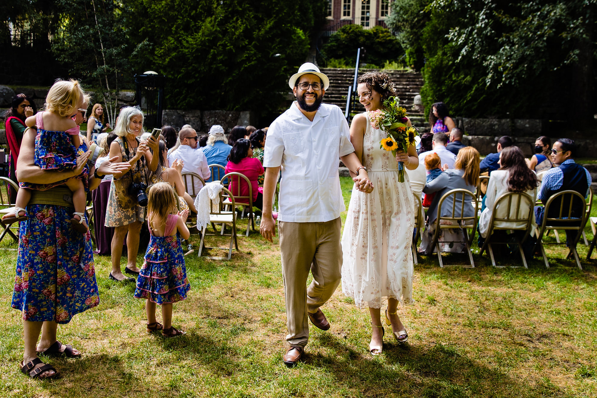 A wedding ceremony at the Camden Amphitheater in Maine