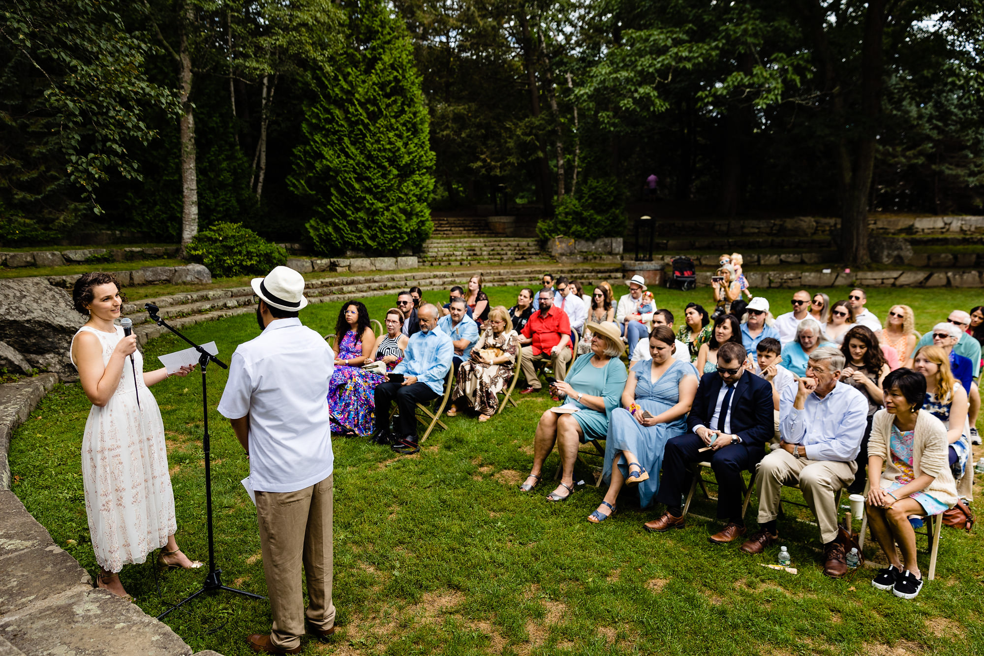 A wedding ceremony at the Camden Amphitheater in Maine
