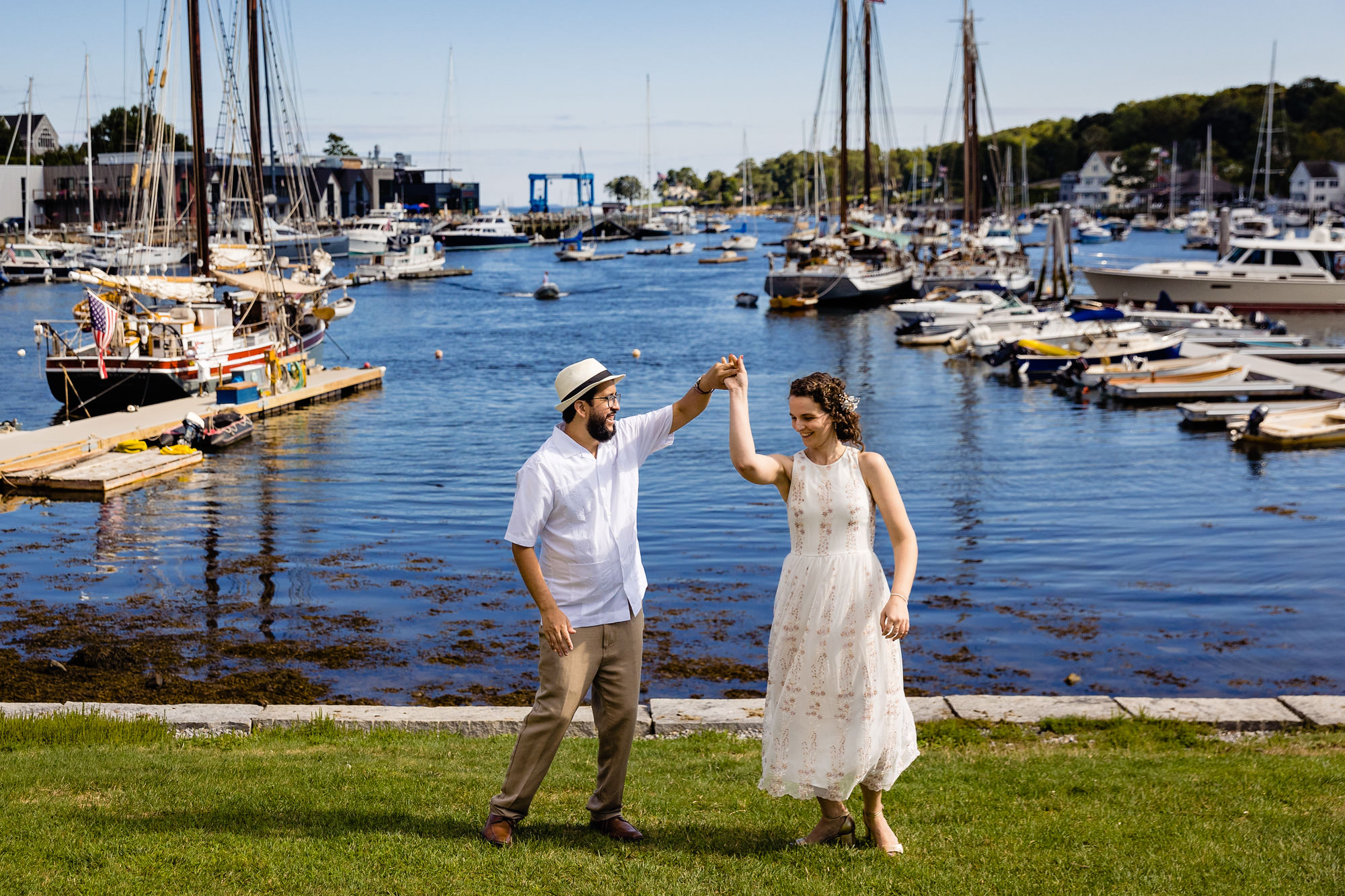 Wedding portraits taken around Camden, Maine