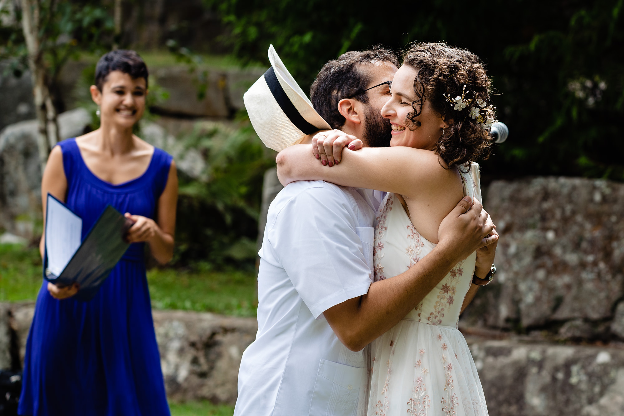 A wedding ceremony at the Camden Amphitheater in Maine