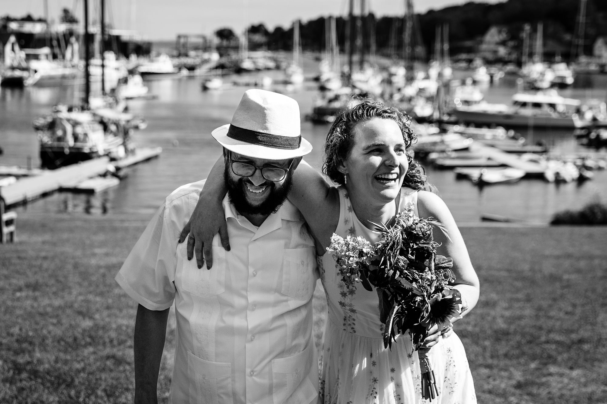 Wedding portraits taken around Camden, Maine