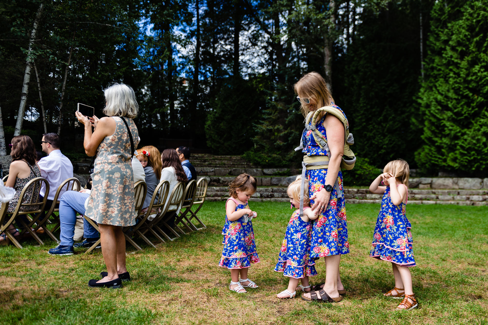 A wedding ceremony at the Camden Amphitheater in Maine