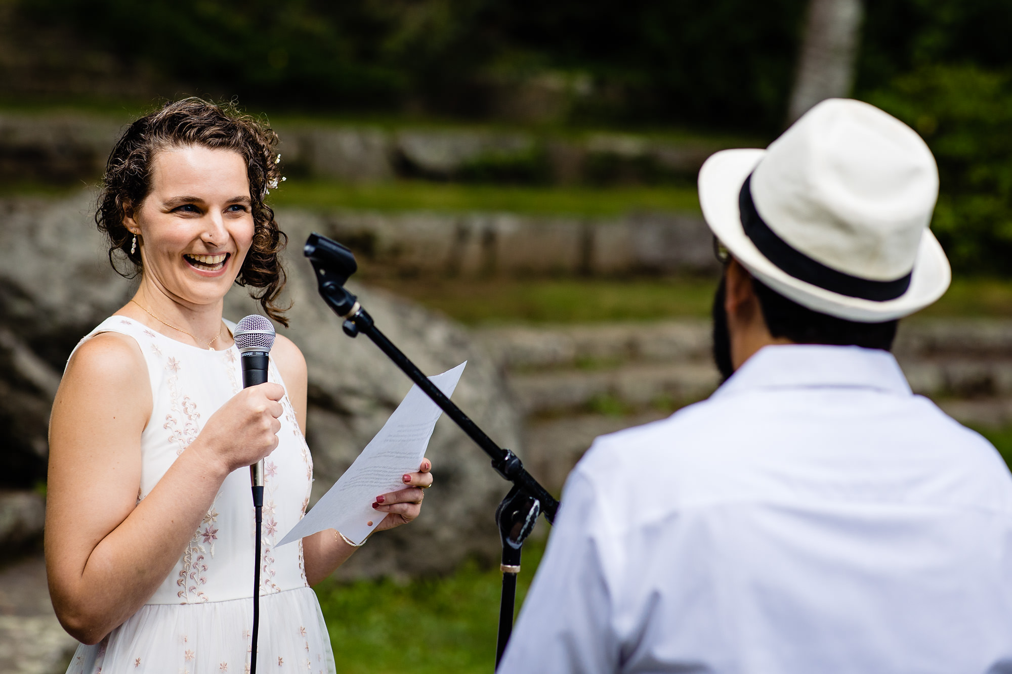 A wedding ceremony at the Camden Amphitheater in Maine