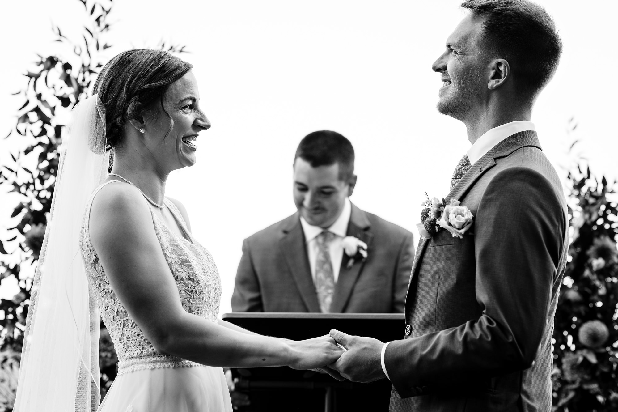 A wedding ceremony at Grey Havens Inn in Georgetown Maine