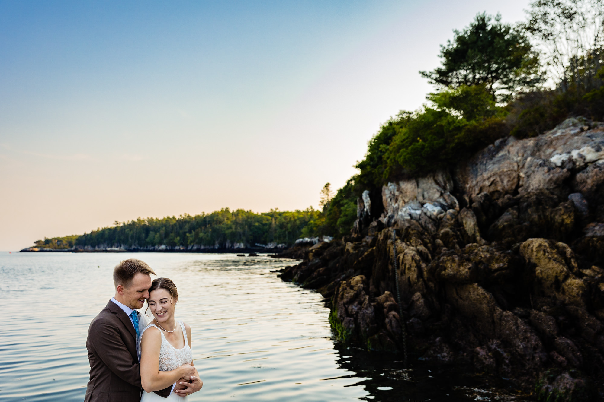 Wedding portraits taken in Georgetown Maine at Grey Havens Inn