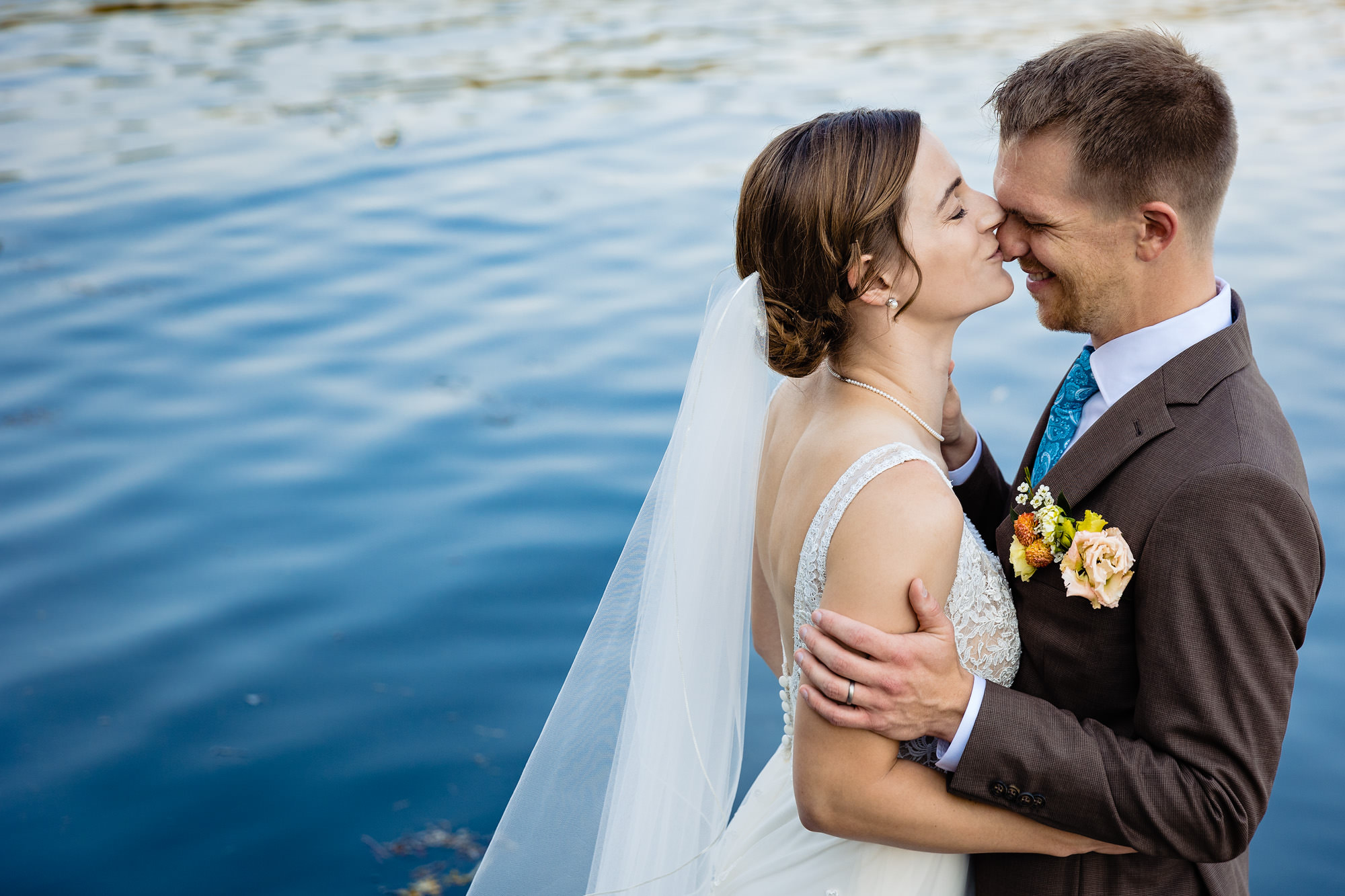 Wedding portraits taken in Georgetown Maine at Grey Havens Inn