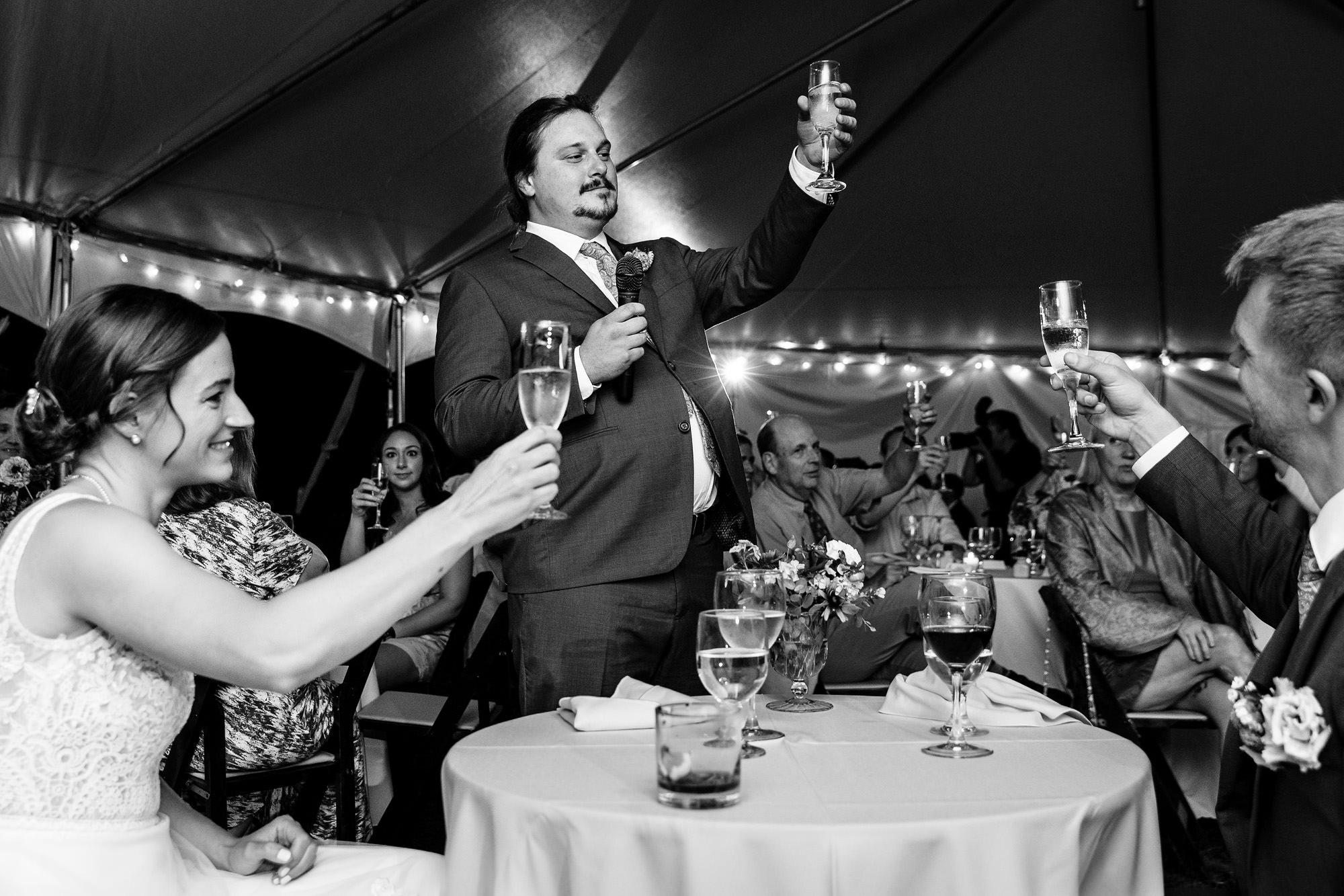 Emotional toasts at a midcoast Maine wedding