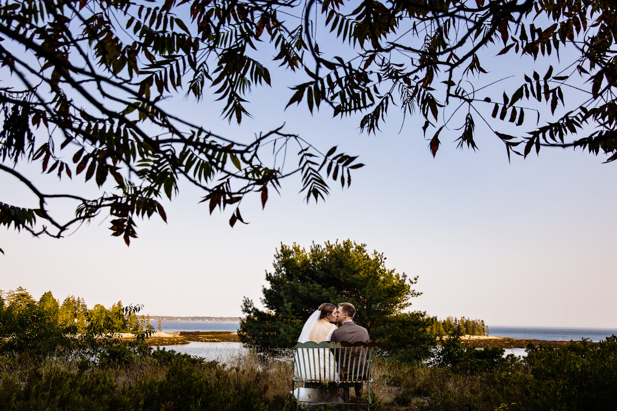 Wedding portraits taken in Georgetown Maine at Grey Havens Inn
