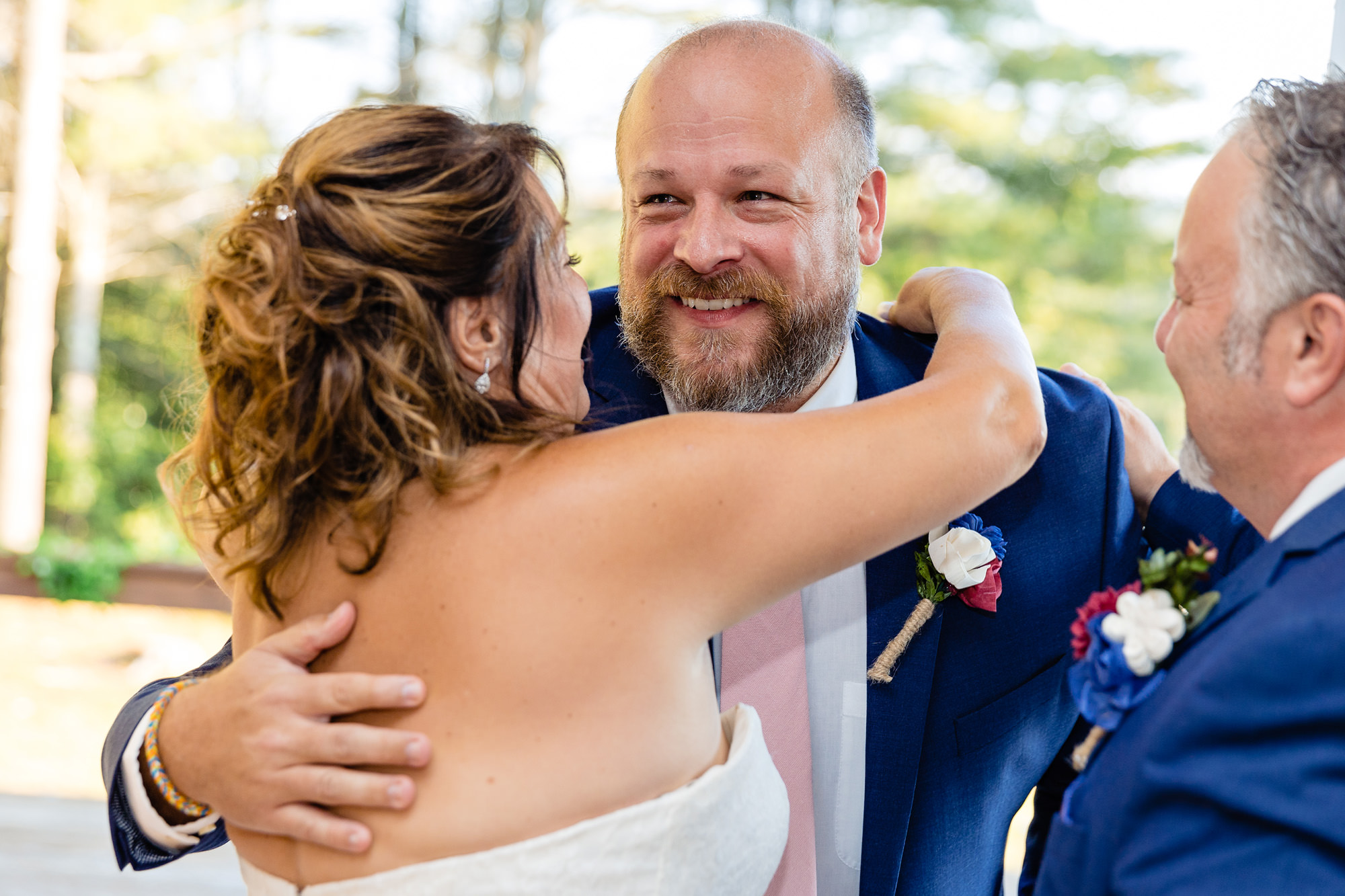 Emotional wedding toasts at a wedding in Newry Maine