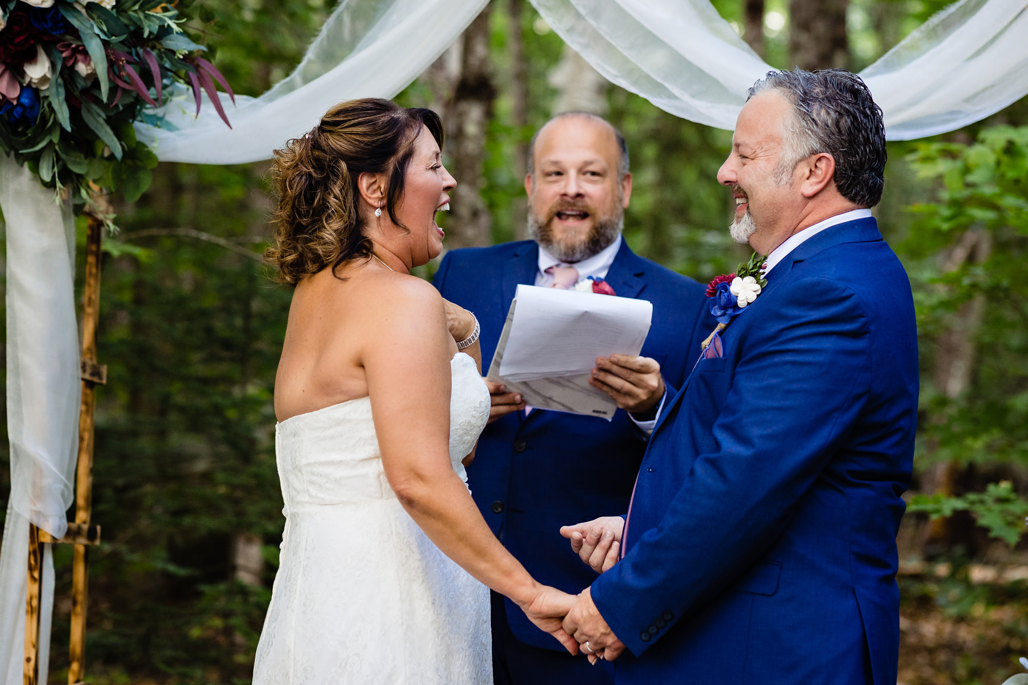 A wedding ceremony at a Newry Maine wedding