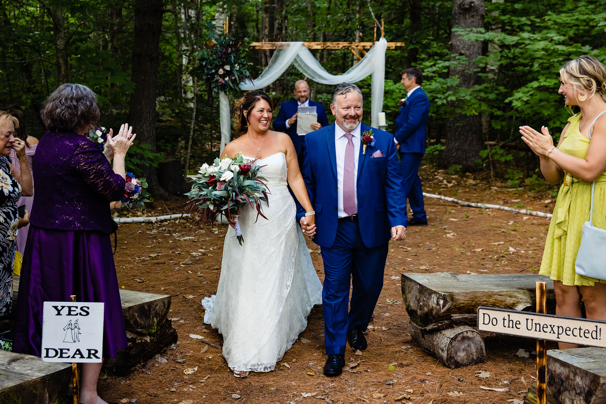 A wedding ceremony at a Newry Maine wedding
