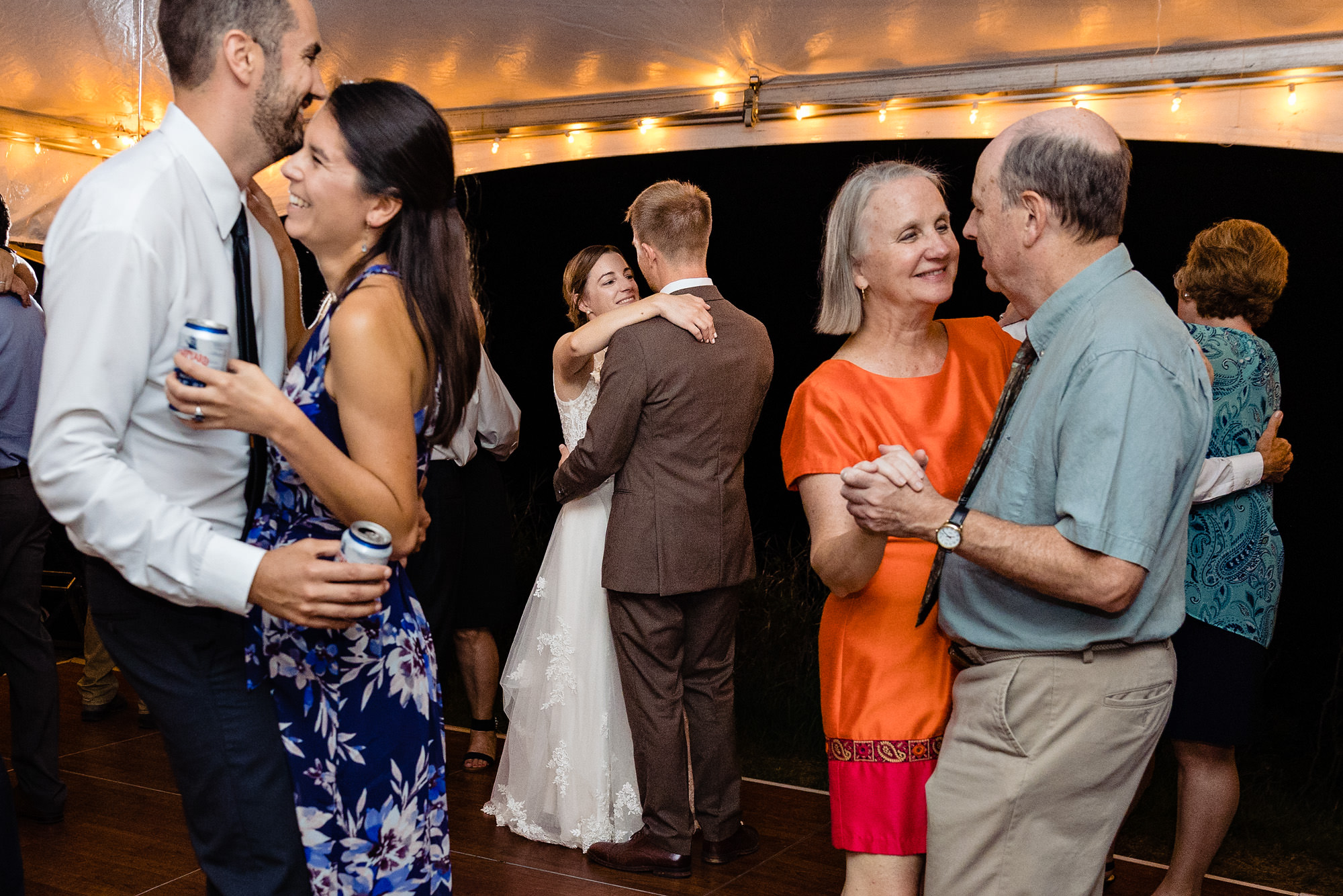 An energetic dance floor at a Grey Havens Inn Maine wedding
