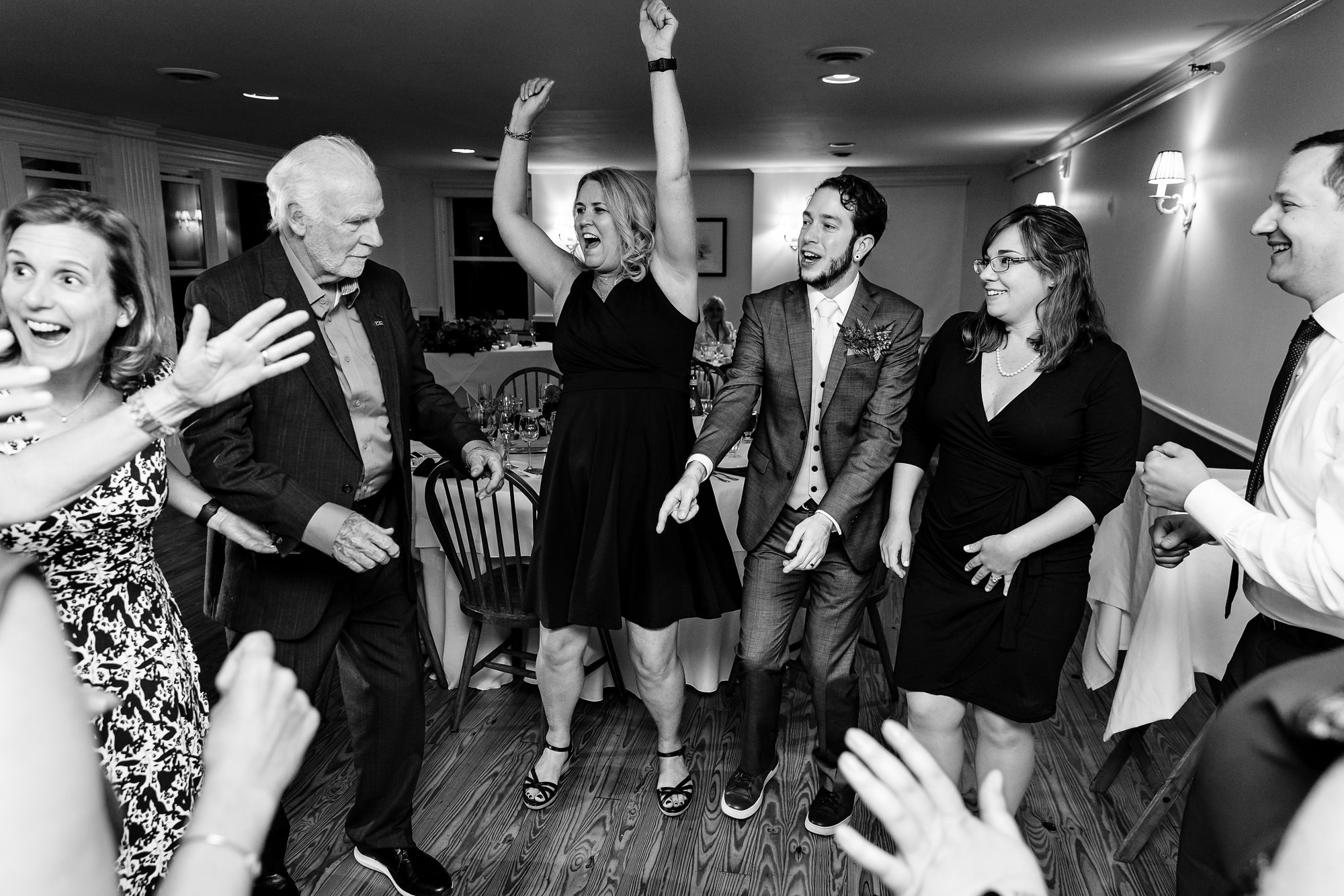 An intimate wedding reception at Asticou Inn in Northeast Harbor, Mount Desert Island, Maine