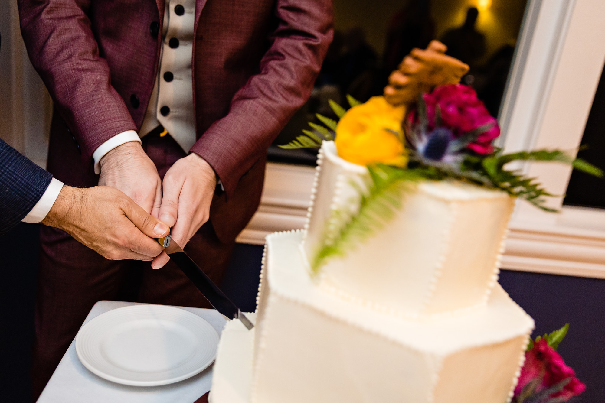 An intimate wedding reception at Asticou Inn in Northeast Harbor, Mount Desert Island, Maine