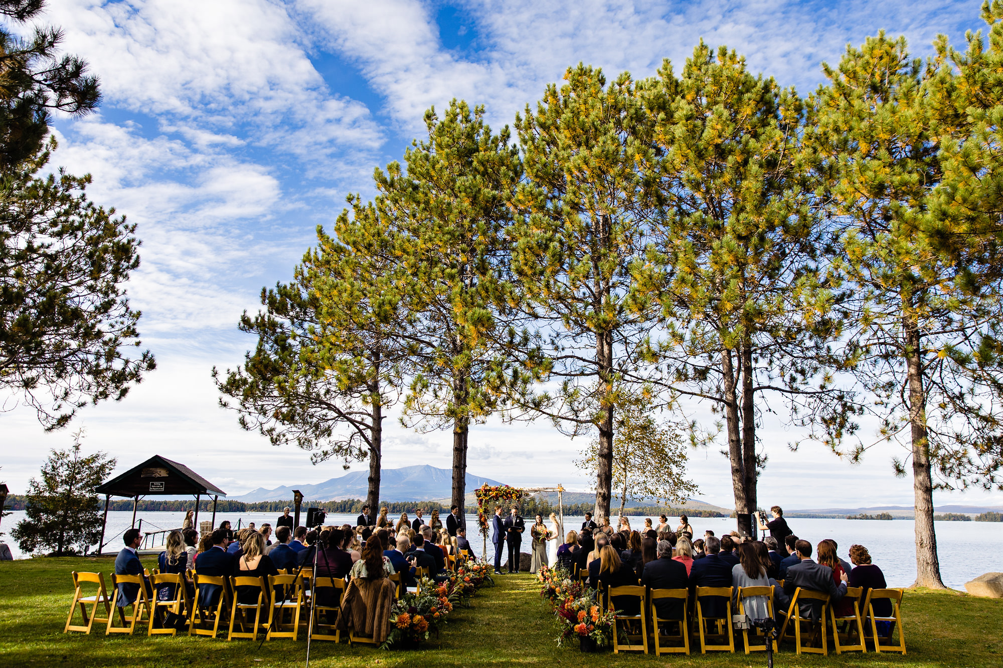 Wedding ceremony at NEOC in Millinocket, Maine