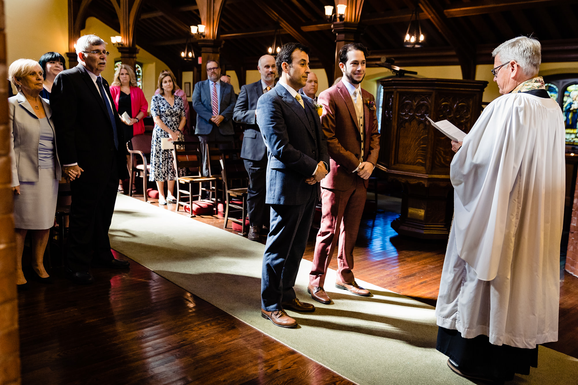 A wedding ceremony at St. Marys-By-The-Sea in Northeast Harbor, Maine