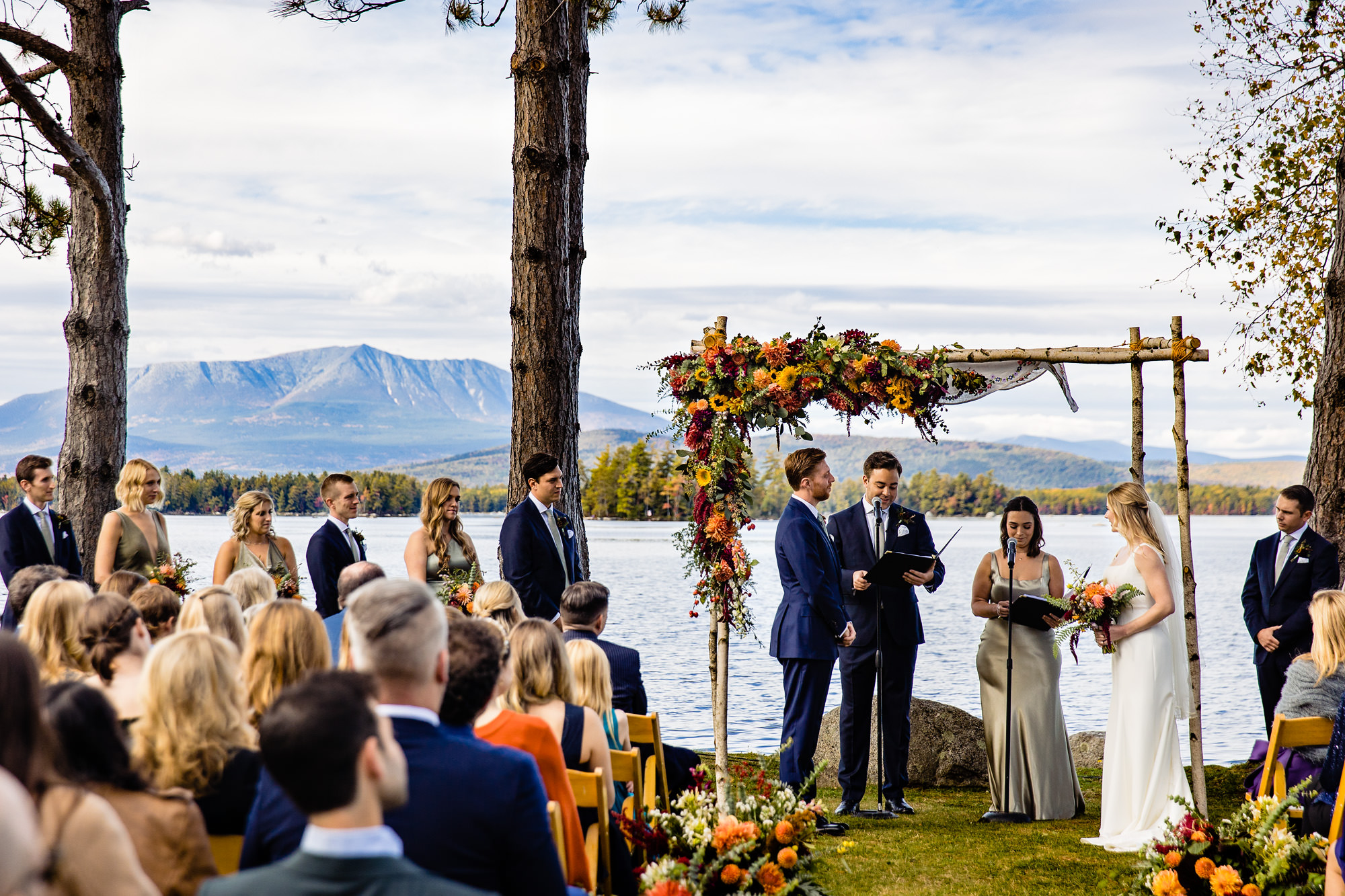 Wedding ceremony at NEOC in Millinocket, Maine