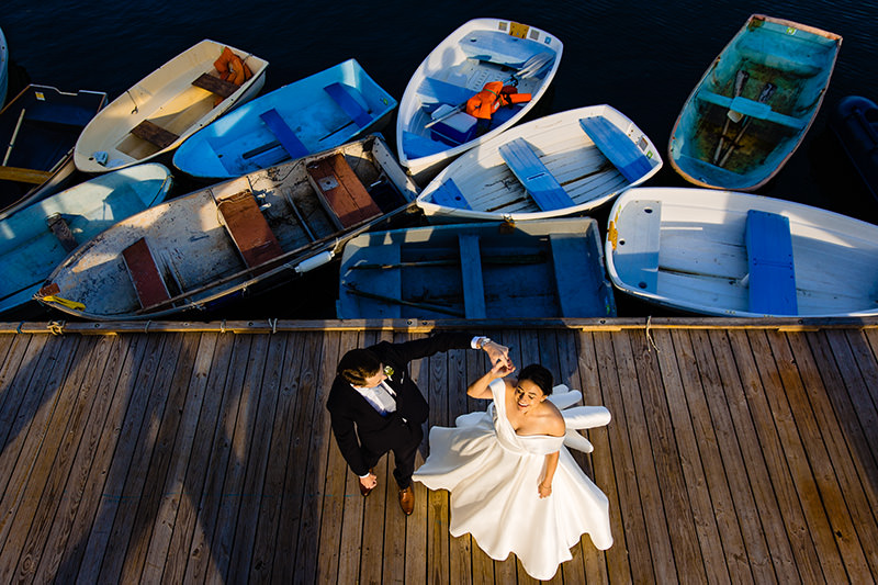 Wedding portrait at The View at Pepperrell Cove in Kittery Point, Maine