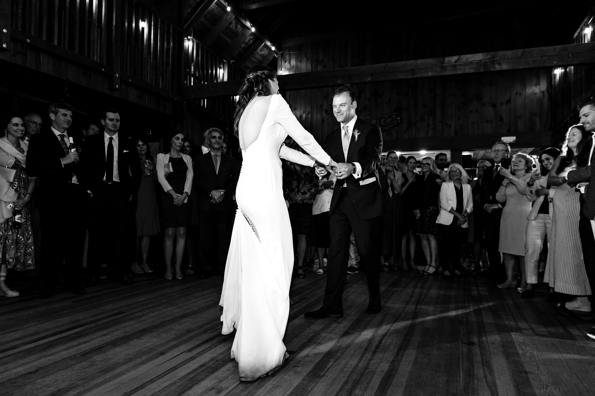 Formal dances at a wedding at Linekin Bay Resort in Maine