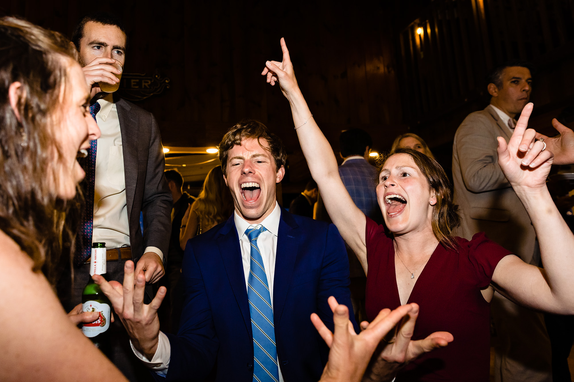 A fun dance floor at a Boothbay Harbor Maine wedding