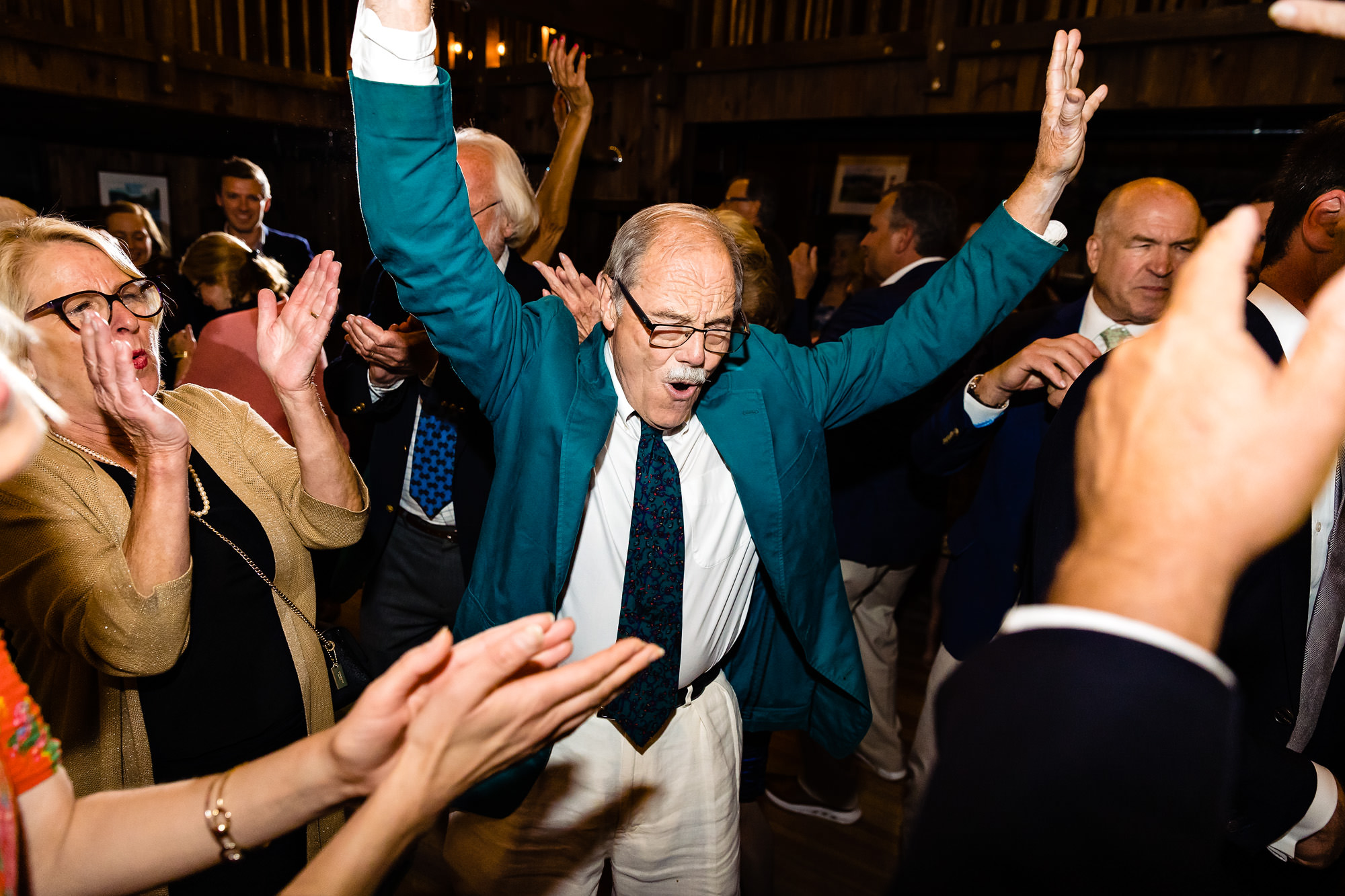 A fun dance floor at a Boothbay Harbor Maine wedding