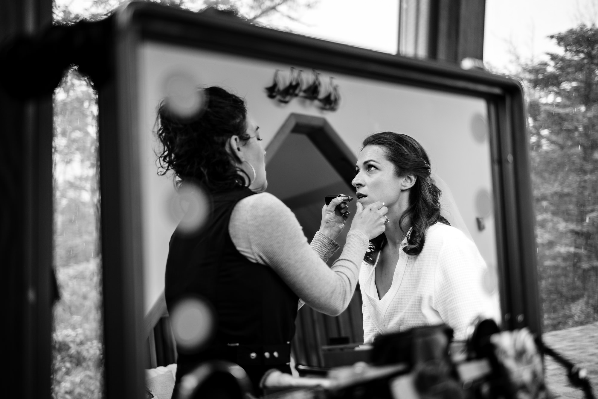Bride prepares for her Boothbay Harbor wedding day