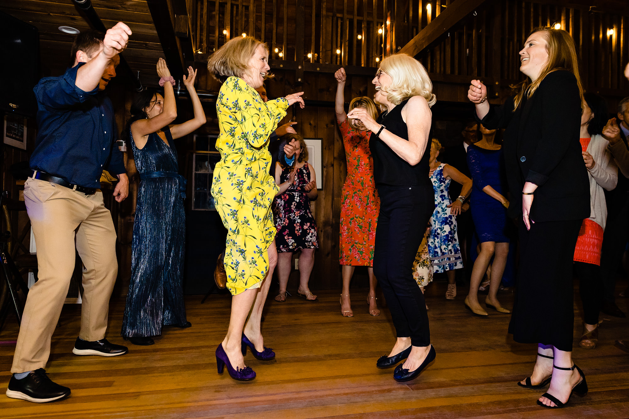 A fun dance floor at a Boothbay Harbor Maine wedding