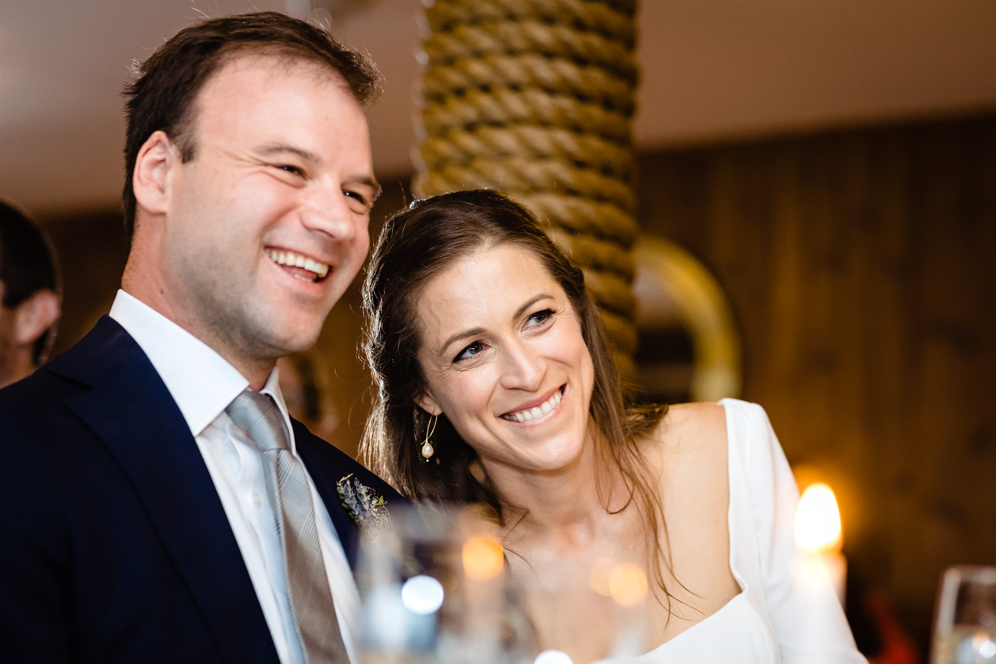 Wedding toasts at a Linekin Bay Resort wedding in Boothbay Harbor, Maine