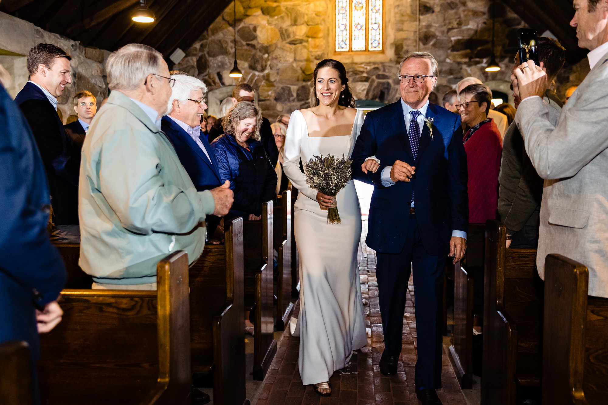 The bride and her father at a Wilson Memorial Chapel wedding ceremony
