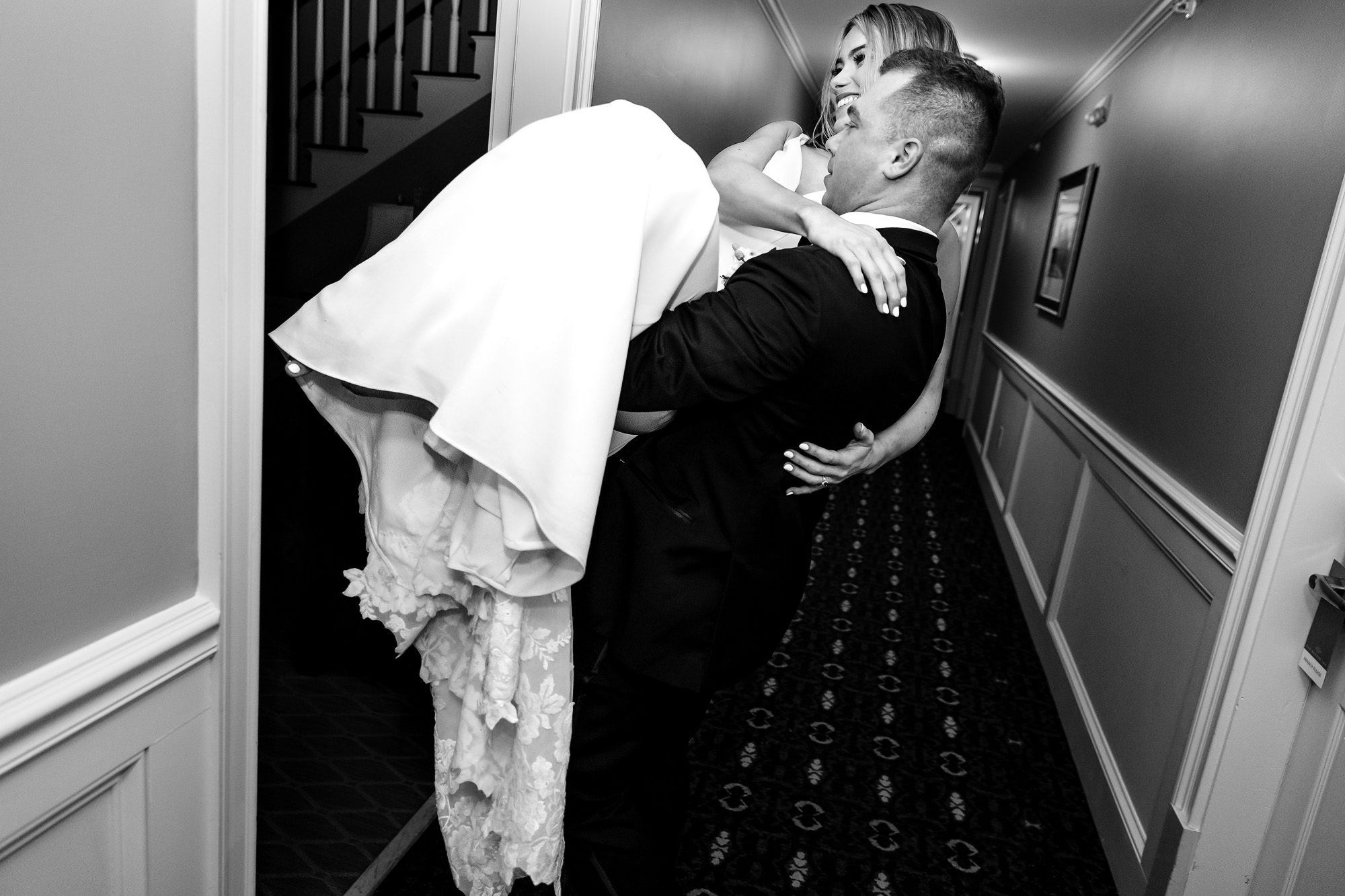 The end of the night at a Bar Harbor Inn intimate wedding in Maine.