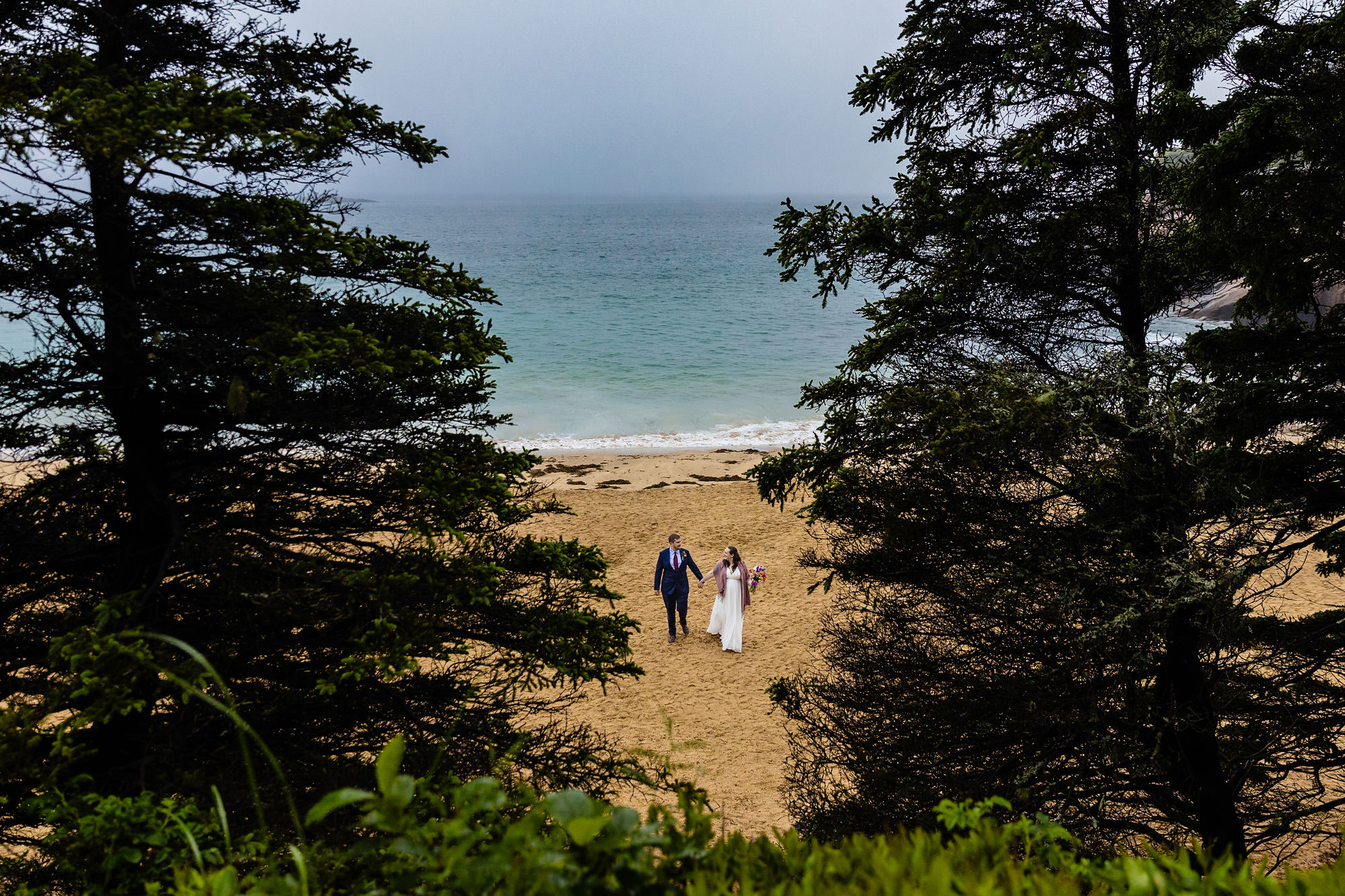 Elise & Chris’ Rainy Acadia Elopement