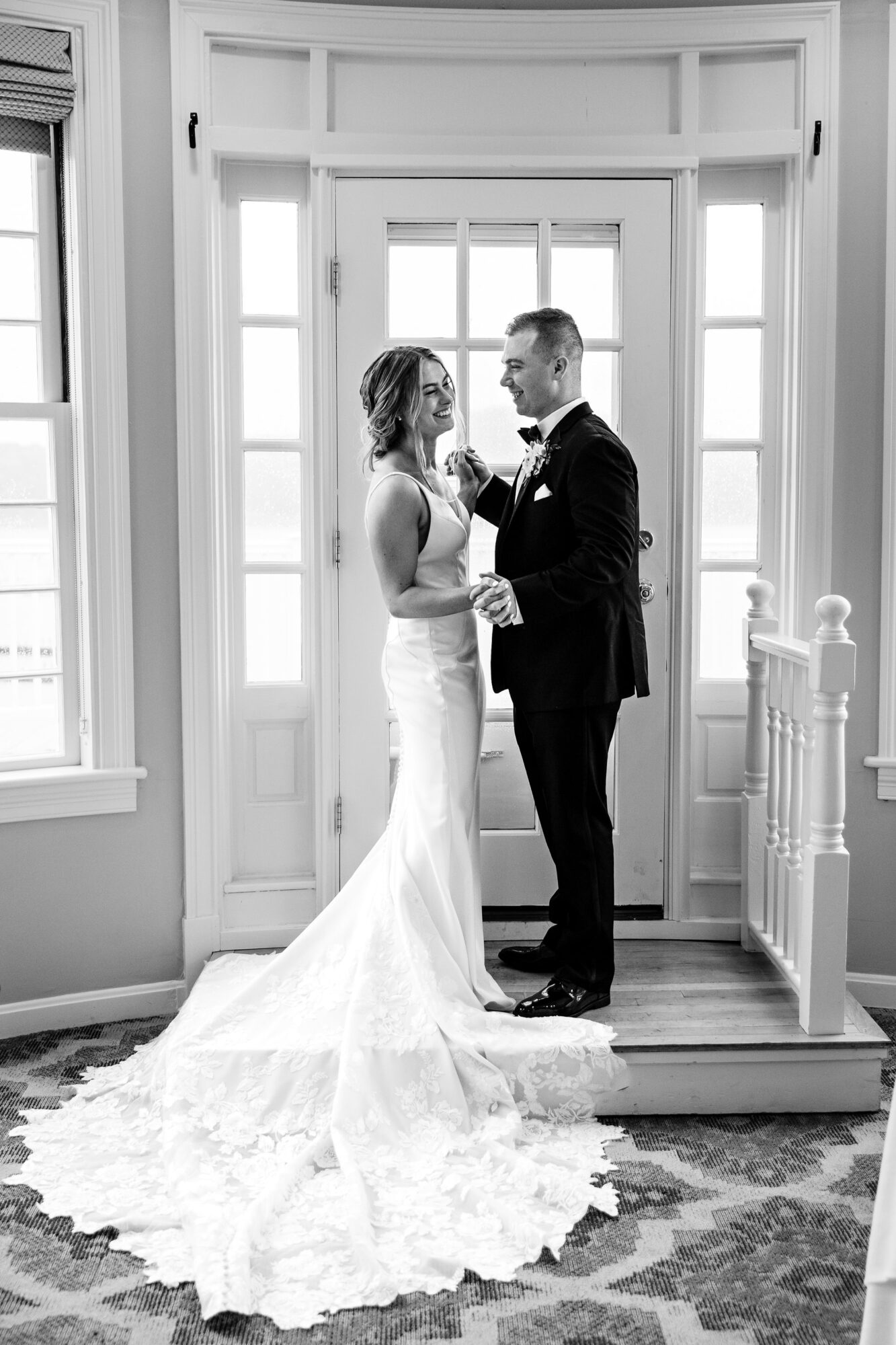 A first dance at a wedding in the Porcupine Room at the Bar Harbor Inn