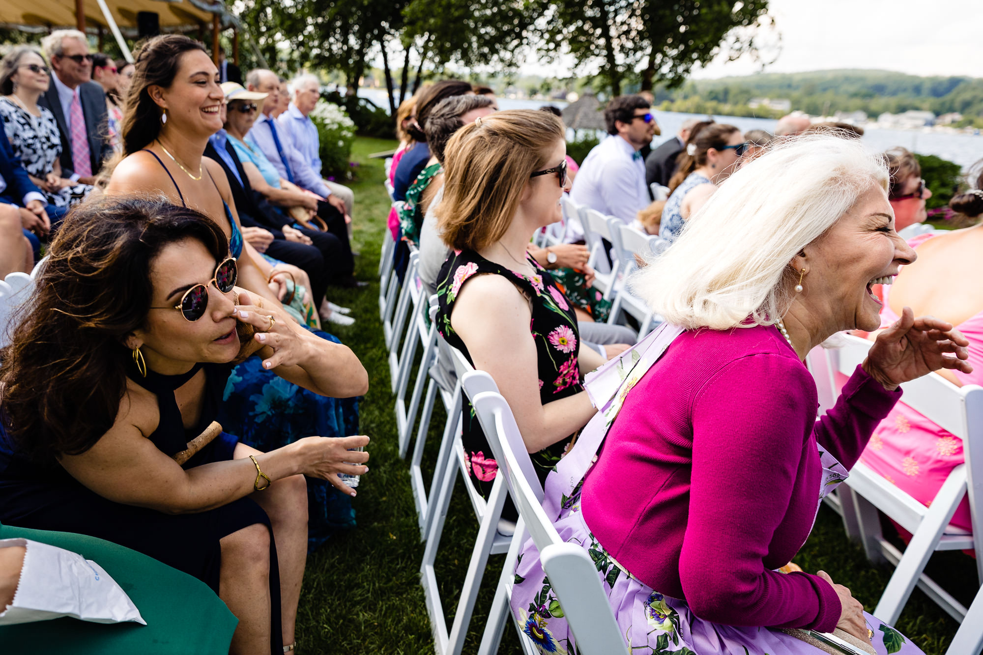 A wedding ceremony at Mill Falls at Church Landing in Meredith New Hampshire