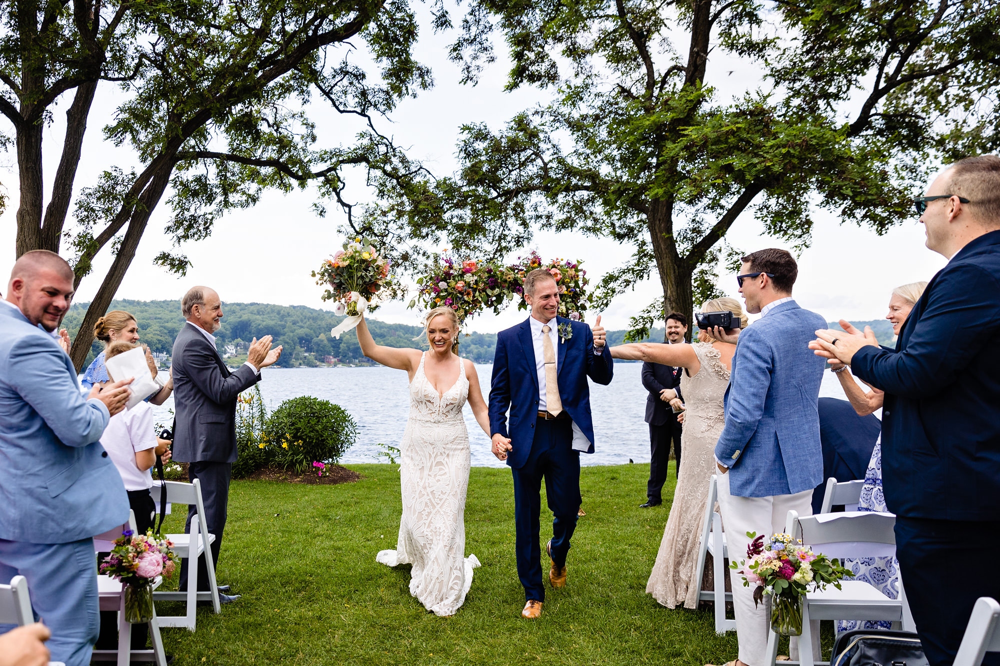 A wedding ceremony at Mill Falls at Church Landing in Meredith New Hampshire
