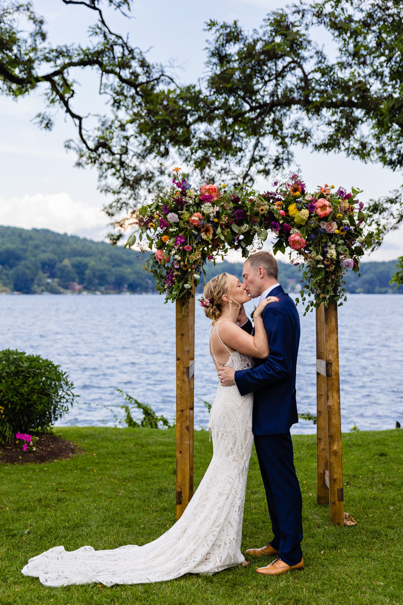 A wedding ceremony at Mill Falls at Church Landing in Meredith New Hampshire