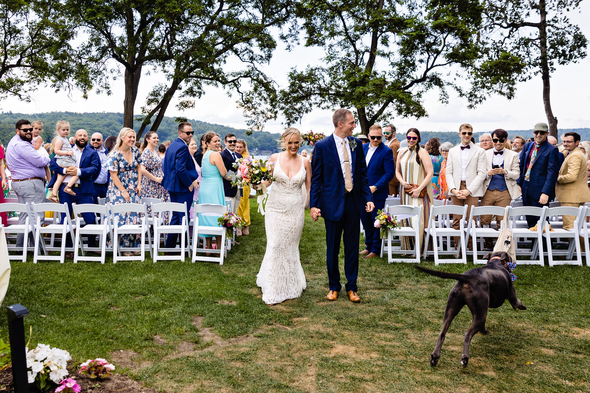 A wedding ceremony at Mill Falls at Church Landing in Meredith New Hampshire