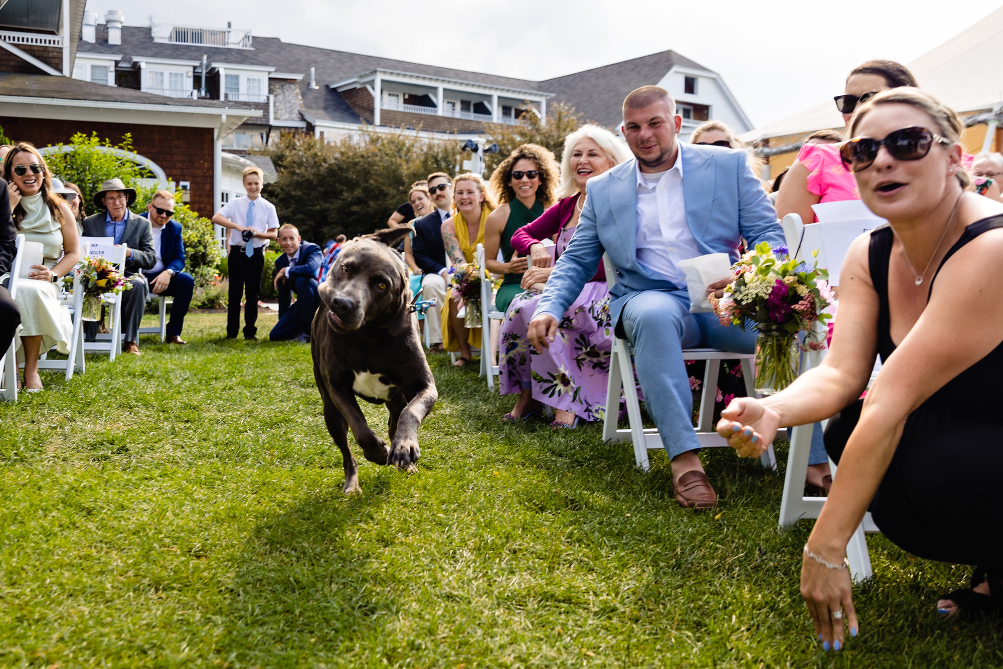 A wedding ceremony at Mill Falls at Church Landing in Meredith New Hampshire