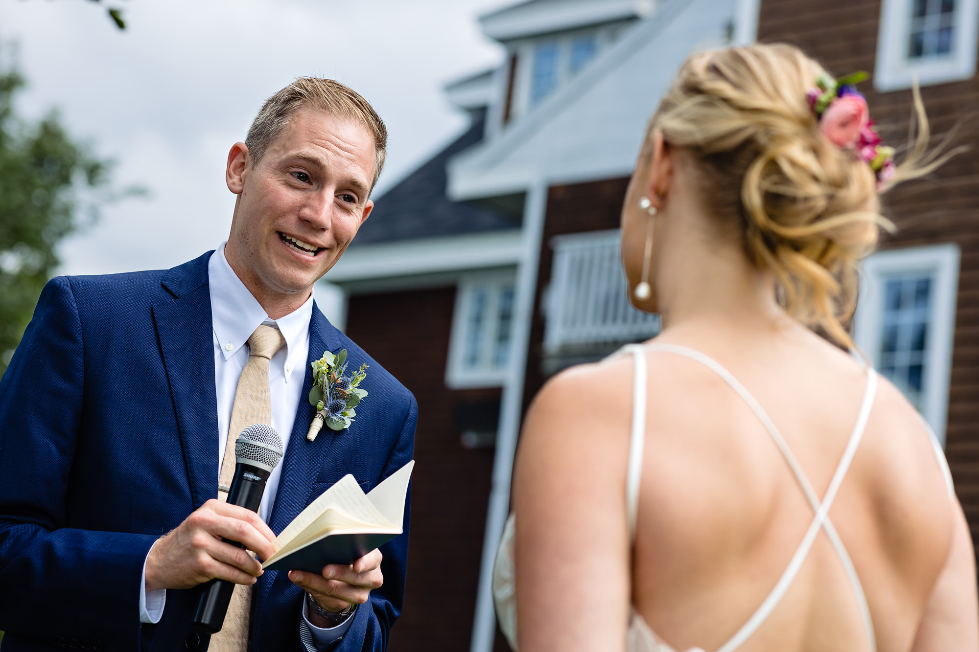 A wedding ceremony at Mill Falls at Church Landing in Meredith New Hampshire