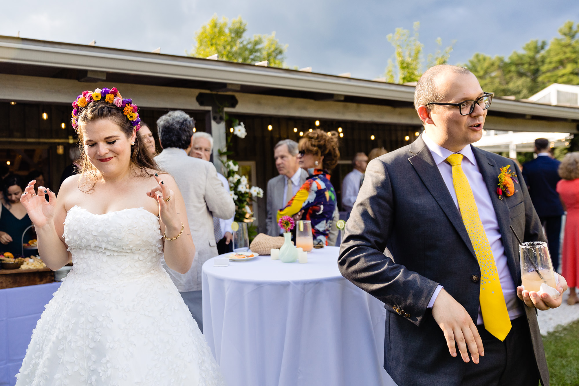 A cocktail hour at a wedding in Wiscasset, Maine