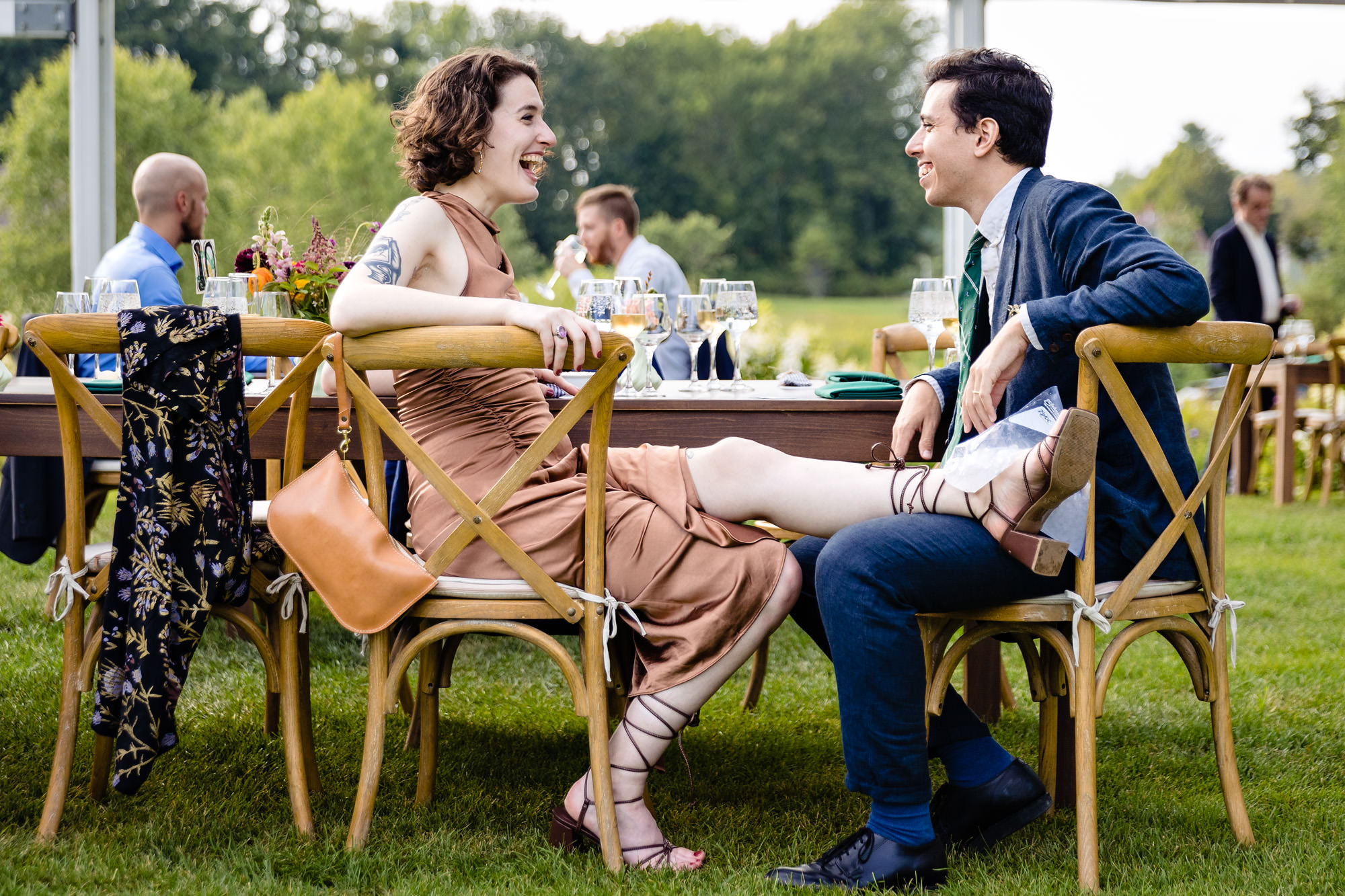 A cocktail hour at a wedding in Wiscasset, Maine