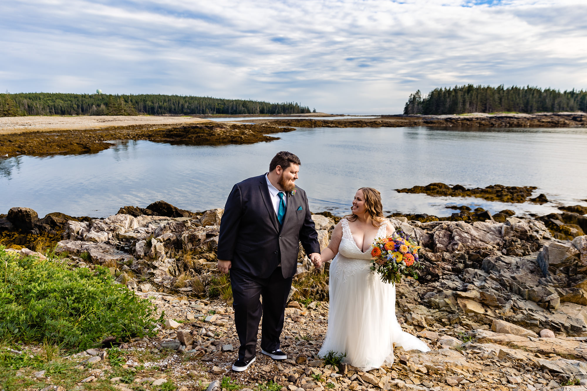 Wedding portraits at the Schoodic Peninsula